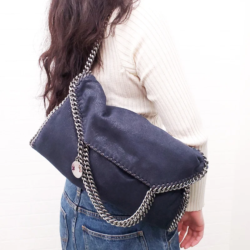 Minimalist Hermes Bags for a Sleek and Timeless LookSTELLA MCCARTNEY NAVY FALABELLA MEDIUM FAUX BRUSHED-LEATHER SHOULDER BAG