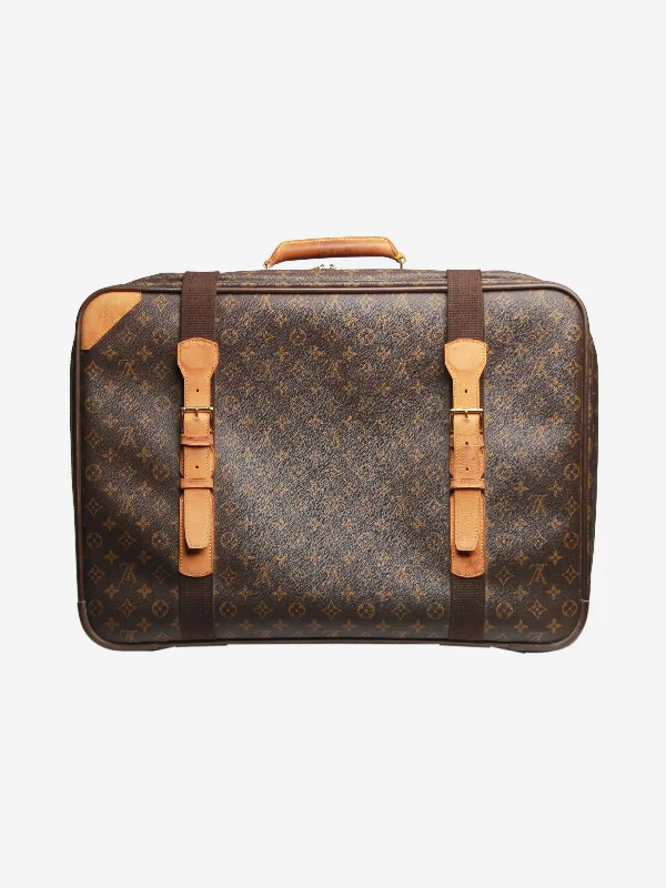 Compact Hermes Herbag Zip for Effortless CarryingBrown Monogram Satellite 60 suitcase