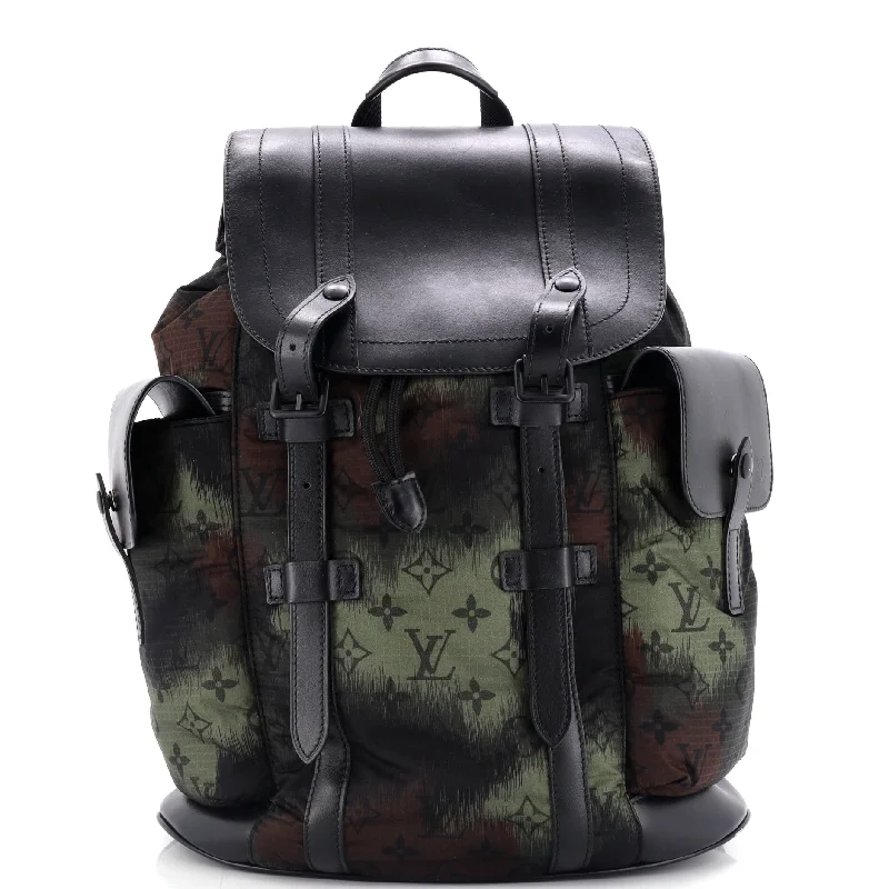 Sporty Burberry Bags for Athletic ActivitiesChristopher Backpack Limited Edition Camouflage Monogram Nylon with Leather PM