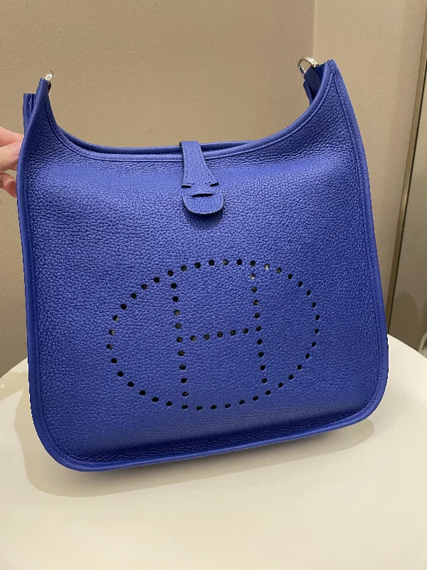 Hermes Bags with RFID - Blocking Linings for SecurityHermes Evelyne 29 PM Royal Blue Clemence