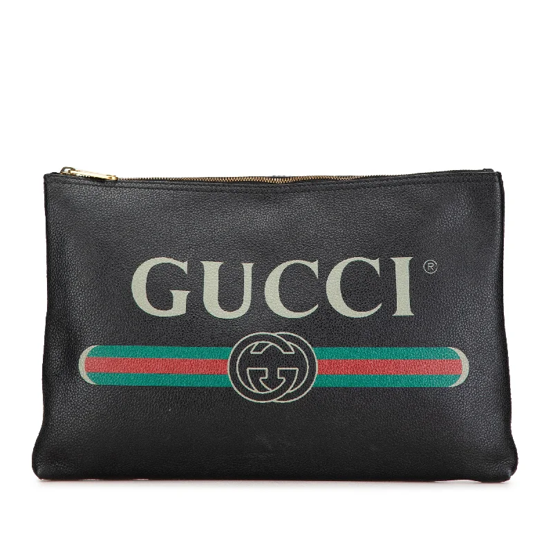 Elegant Hermes Clutch - Style Bags for Formal GalasBlack Gucci Leather Gucci Logo Clutch Bag