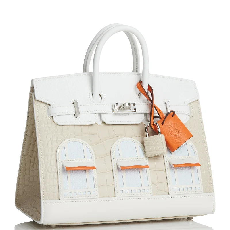 Hermes Sac a Depeches Bags with Antique - Style HardwareHermes Sac Faubourg Birkin 20 White Matte Alligator Palladium Hardware