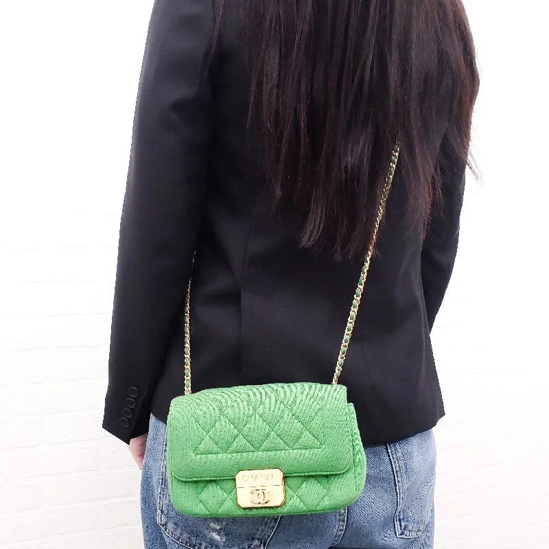 Hermes Victoria Bags with Signature Turnlock ClosuresCHANEL GREEN MINI CHIC WITH ME FLAP BAG