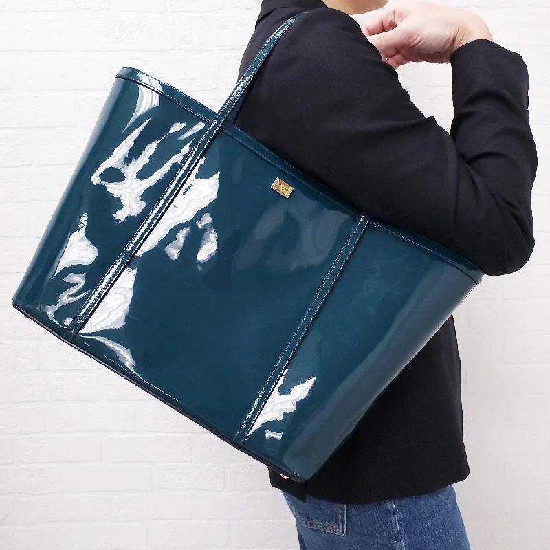 Hermes Bags for the Discerning Luxury CollectorDOLCE & GABBANA TURQUOISE PATENT TOTE