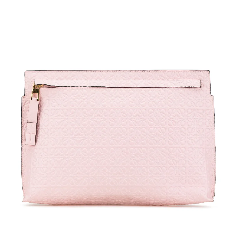 Hermes Bags with Hand - Painted Details for a Unique TouchPink LOEWE Embossed Anagram Repeat T Clutch