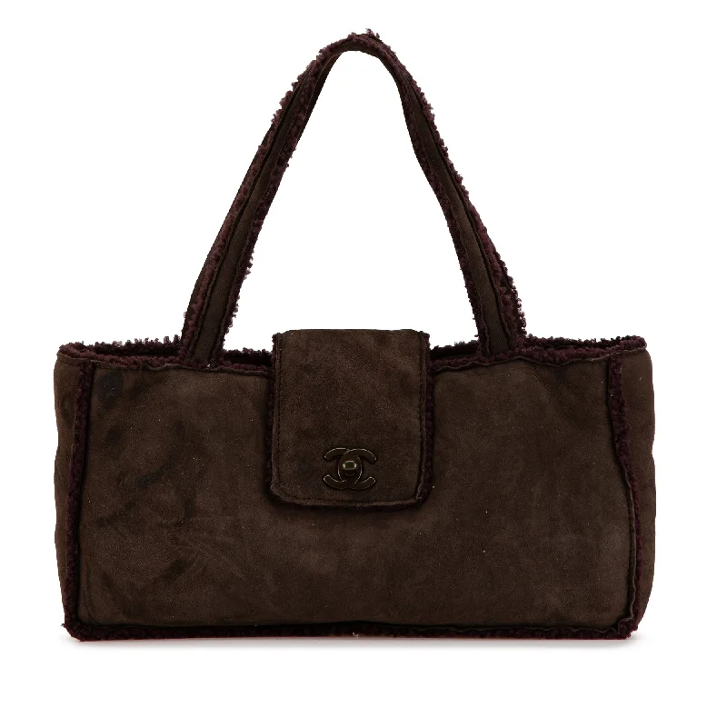 Sustainable - Inspired Hermes Bags with Eco - Conscious MaterialsBrown Chanel CC Mouton Suede Shoulder Bag