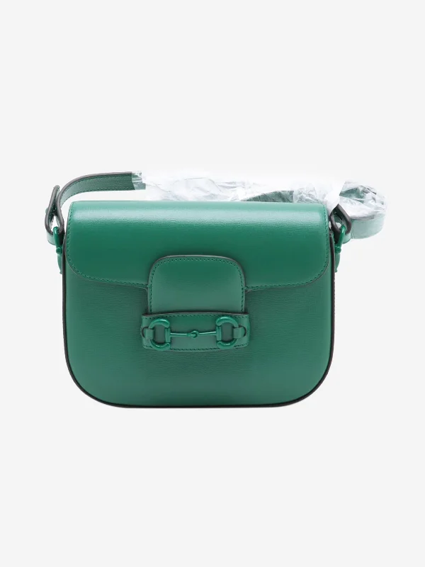 Trendy Hermes Bolide Bags in Metallic FinishesGreen Horsebit 1955 leather shoulder bag