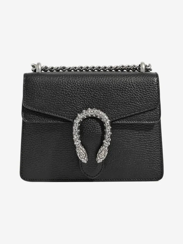 Two - Tone Hermes Bags for a Modern and Stylish AppearanceBlack Dionysus black leather mini bag