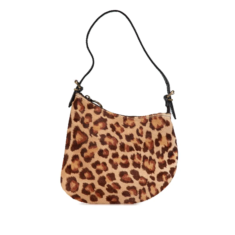 Ladies Fendi Peekaboo bags with a front - pocket organizer for quick access to essentialsLadies Fendi Peekaboo bags with a front - pocket organizer for quick access to essentialsBrown Fendi Zucca Canvas Oyster Leopard Print Ponyhair Hobo