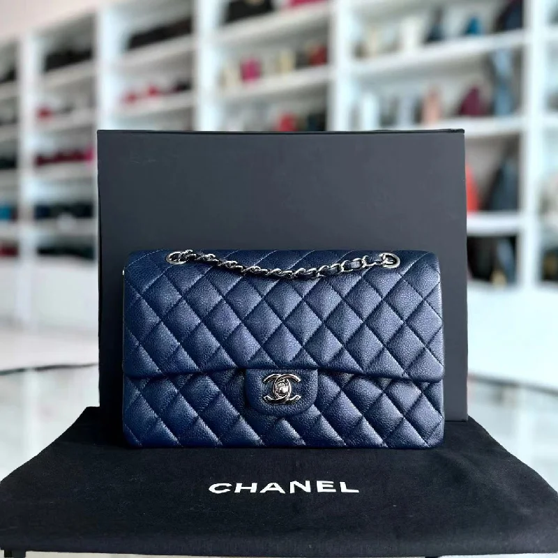 Chanel Limited Edition Handbag for CollectorsChanel Limited Edition Handbag for CollectorsCaviar Quilted Grained Calfskin Dark Blue Silver Hardware Series 15