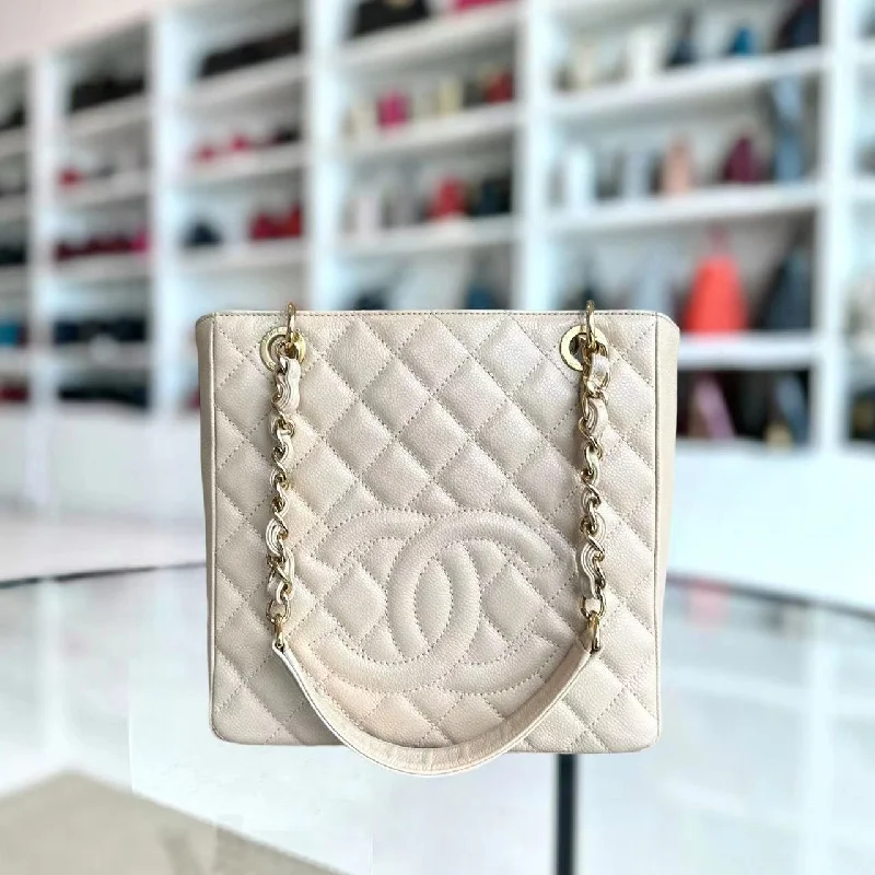 Chanel Small Crossbody Bag for TravelChanel Small Crossbody Bag for TravelCaviar PST Petite Shopping Tote Quilted Grained Calfskin Beige Golden Hardware Series 14