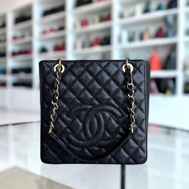 Chanel Quilted Leather Shoulder Bag for FashionistasChanel Quilted Leather Shoulder Bag for FashionistasCaviar PST Petite Shopping Tote Quilted Grained Calfskin Black Golden Hardware Series 14