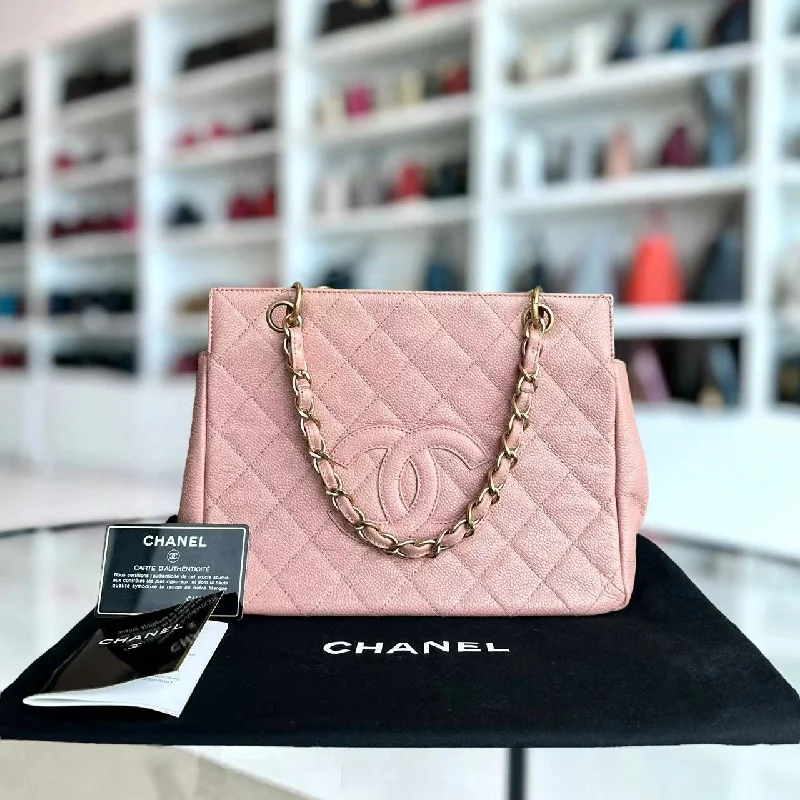 Chanel Lightweight Handbag for Daily ErrandsChanel Lightweight Handbag for Daily ErrandsCaviar PTT Petite Timeless Tote Quilted Grained Calfskin Sakura Pink Golden Hardware Series 6