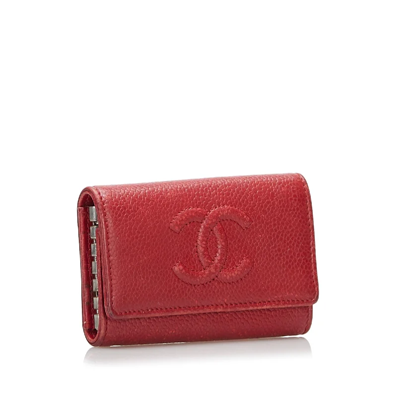 Chanel Luxury Handbag for High - End EventsChanel Luxury Handbag for High - End EventsChanel CC Caviar Leather Key Holder (36630)