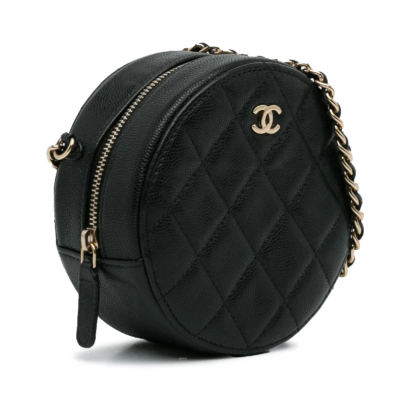 Chanel Black Handbag for Business MeetingsChanel Black Handbag for Business MeetingsChanel CC Caviar Round Chain Crossbody (NunLyg)