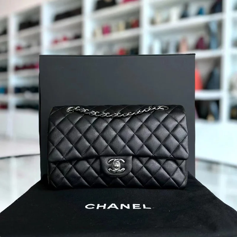 Chanel Small Crossbody Bag for TravelChanel Small Crossbody Bag for TravelDouble Flap Quilted Lambskin Black Silver Hardware Series 20