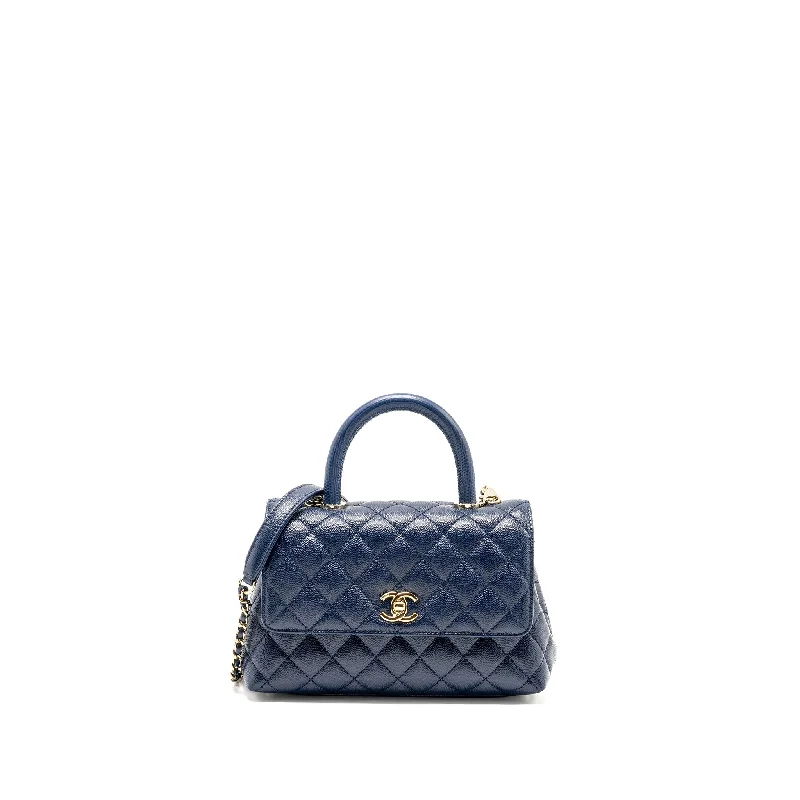 Chanel Colorful Handbag for Spring OutfitsChanel Colorful Handbag for Spring OutfitsCHANEL Small Coco With Lizard Embossed Handle Caviar Navy LGHW (Microchip)