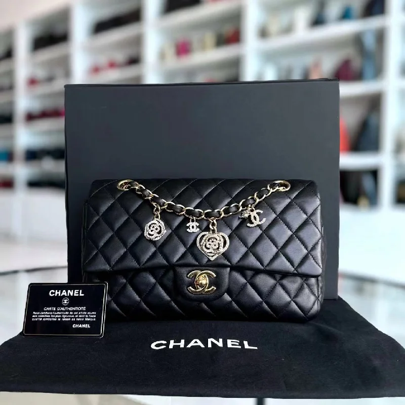 Chanel Small Crossbody Bag for TravelChanel Small Crossbody Bag for TravelValentine Quilted Lambskin Black Golden Hardware Series 19