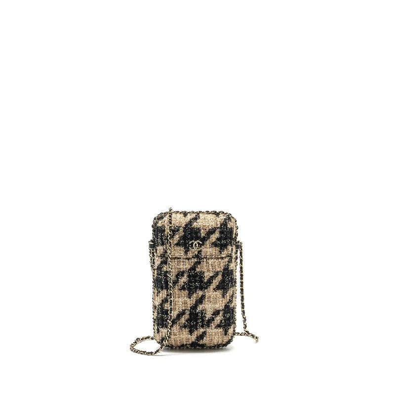 Chanel Designer Handbag with Unique DesignChanel Designer Handbag with Unique DesignChanel Vertical Phone Case Tweed beige / black LGHW