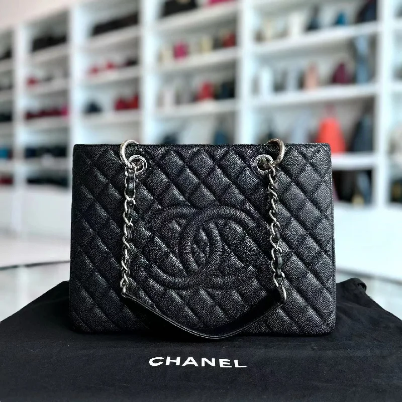 Chanel Luxury Handbag for High - End EventsChanel Luxury Handbag for High - End EventsCaviar GST Grand Shopping Tote Quilted Calfskin Black Silver Hardware