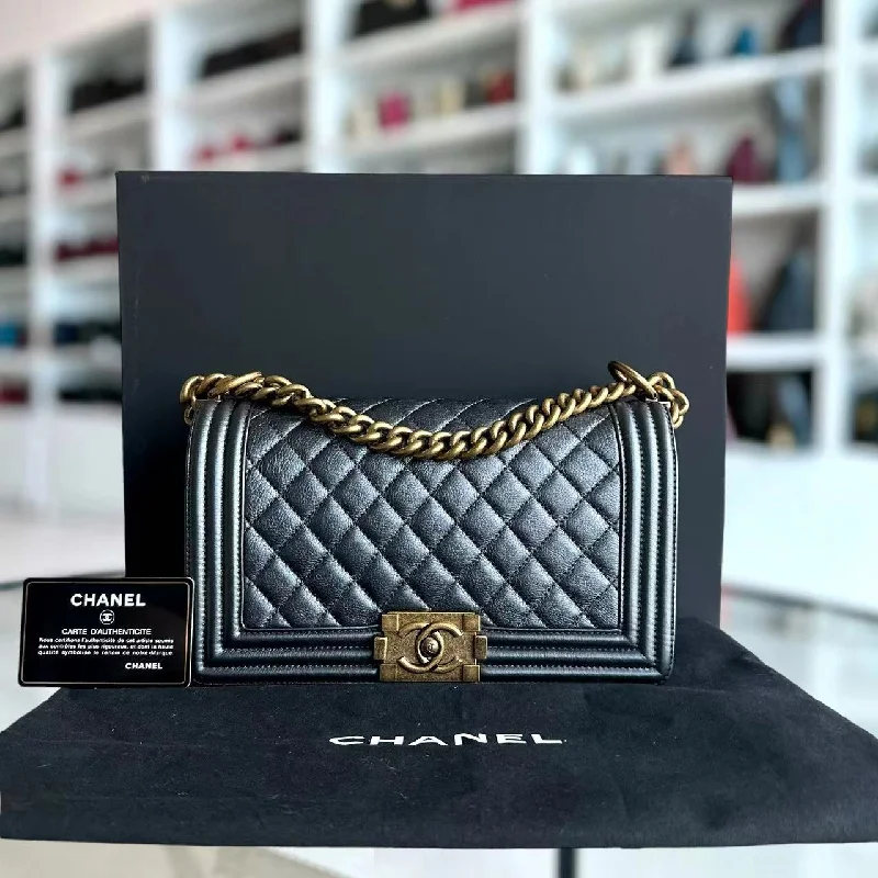 Chanel New Arrival Handbag with Gold HardwareChanel New Arrival Handbag with Gold HardwareCalfskin Old Medium 25CM Quilted Calfskin Iridescent Blue RGHW No 20