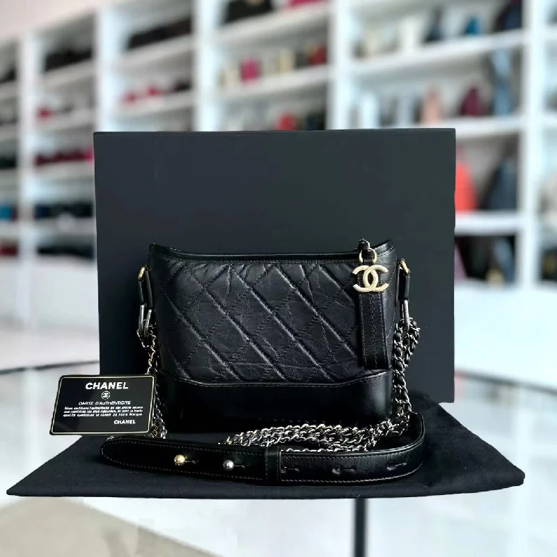 Chanel Limited Edition Handbag for CollectorsChanel Limited Edition Handbag for CollectorsGabrielle Small Quilted Calfskin Black Two-tone Hardware Series 28